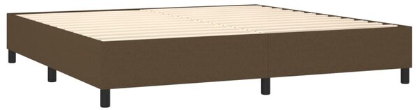 Krevet box spring s madracem LED tamnosmeđi 200x200 cm tkanina - Smeđa / 200 x 200 cm