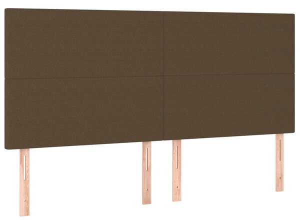 Krevet s oprugama i madracem tamnosmeđi 200x200 cm od tkanine - Smeđa / 200 x 200 cm
