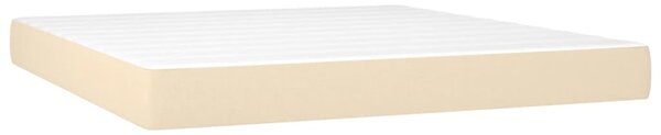 Krevet box spring s madracem LED krem 160x200 cm od tkanine - Krema / 160 x 200 cm