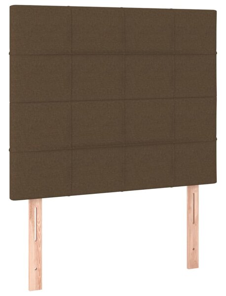 Krevet s oprugama i madracem tamnosmeđi 90 x 200 cm od tkanine - Smeđa / 90 x 200 cm