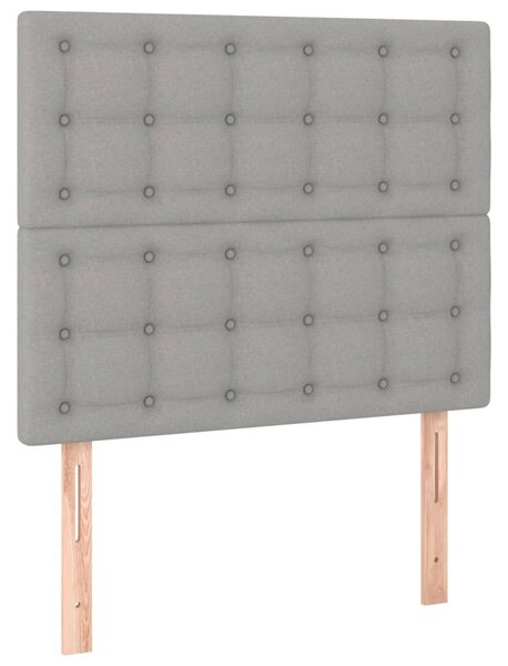 Okvir kreveta s oprugama i madrac svjetlosivi 80x200cm tkanina - Siva / 80 x 200 cm