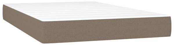 Krevet box spring s madracem LED smeđesivi 120 x 200 cm tkanina - Tupe / 120 x 200 cm