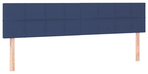 Krevet s oprugama i madracem plavi 200 x 200 cm od tkanine - Plava / 200 x 200 cm
