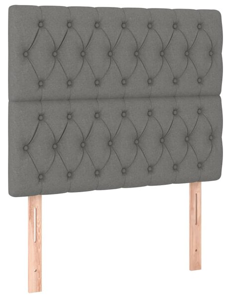 Krevet s oprugama i madracem tamnosivi 90 x 190 cm od tkanine - Siva / 90 x 190 cm
