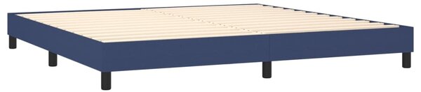 Krevet s oprugama i madracem plavi 200 x 200 cm od tkanine - Plava / 200 x 200 cm