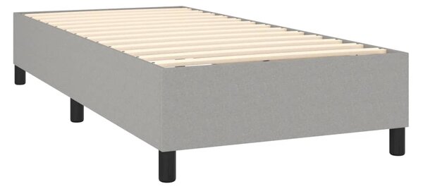 Box spring krevet s madracem svjetlosivi 90x190 cm od tkanine - Siva / 90 x 190 cm