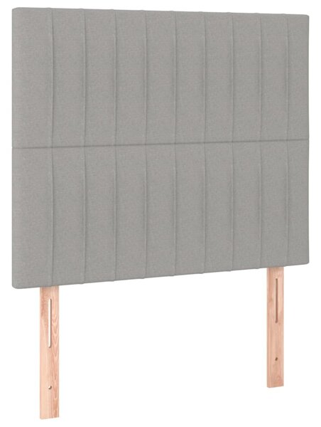 Box spring krevet s madracem svjetlosivi 90x190 cm od tkanine - Siva / 90 x 190 cm