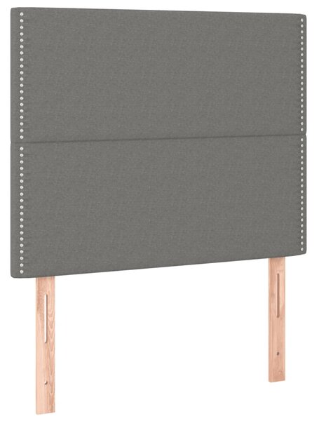 Krevet s oprugama i madracem tamnosivi 120 x 200 cm od tkanine - Siva / 120 x 200 cm