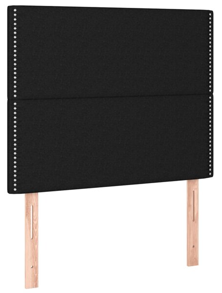 Krevet s oprugama i madracem crni 90x200 cm od tkanine - Crna / 90 x 200 cm