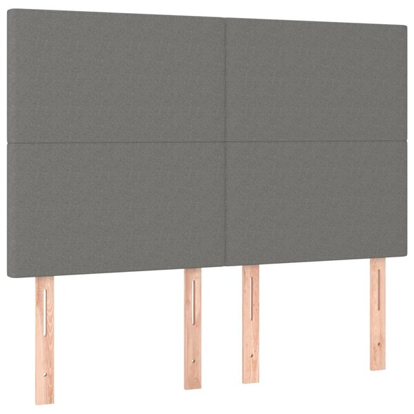 Krevet s oprugama i madracem tamnosivi 140x190 cm od tkanine - Siva / 140 x 190 cm