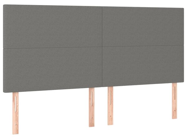 Krevet s oprugama i madracem tamnosivi 200 x 200 cm od tkanine - Siva / 200 x 200 cm