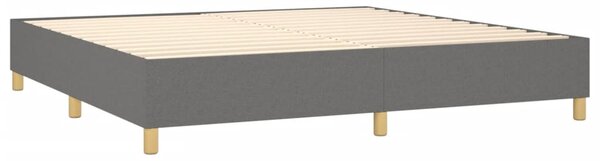 Krevet s oprugama i madracem tamnosivi 200 x 200 cm od tkanine - Siva / 200 x 200 cm
