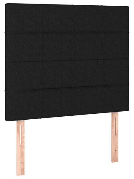 Krevet s oprugama i madracem crni 100 x 200 cm od tkanine - Crna / 100 x 200 cm