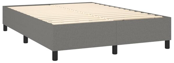 Krevet box spring s madracem LED tamnosivi 140x200 cm tkanina - Siva / 140 x 200 cm