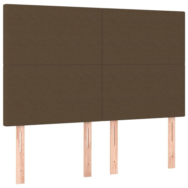 Krevet s oprugama i madracem tamnosmeđi 140 x 190 cm od tkanine - Smeđa / 140 x 190 cm