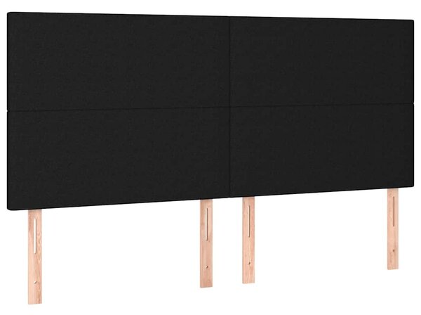 Krevet s oprugama i madracem crni 180x200 cm od tkanine - Crna / 180 x 200 cm
