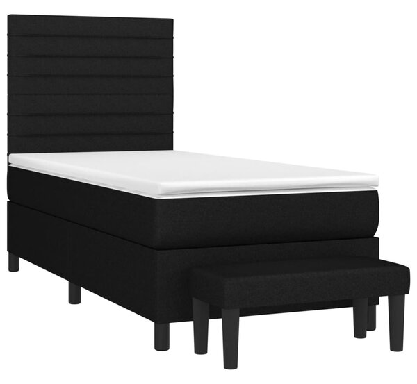 Box spring krevet s madracem crni 80 x 200 cm od tkanine - Crna / 80 x 200 cm