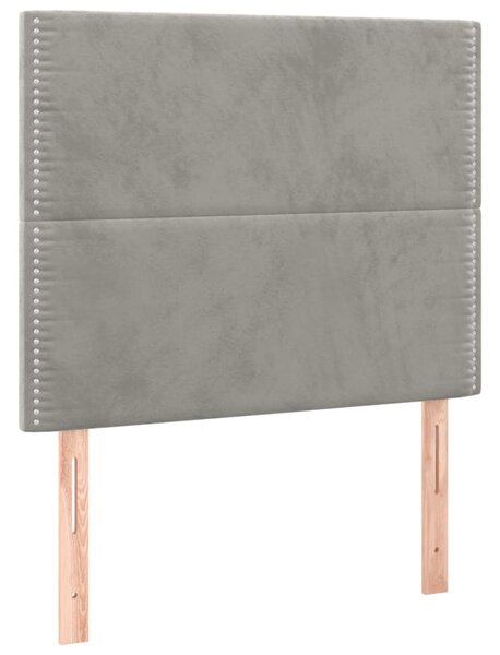 Box spring krevet s madracem svjetlosivi 120x200 cm baršunasti - Siva / 120 x 200 cm