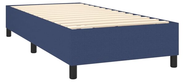 Krevet s oprugama i madracem plavi 90 x 190 cm od tkanine - Plava / 90 x 190 cm