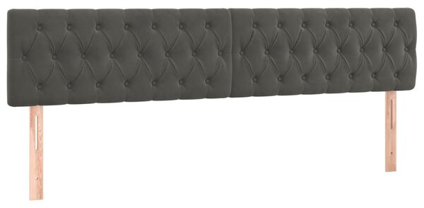 Krevet box spring s madracem LED tamnosivi 180x200 cm baršun - Siva / 180 x 200 cm