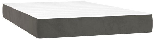 Krevet box spring s madracem LED tamnosivi 120 x 200 cm baršun - Siva / 120 x 200 cm