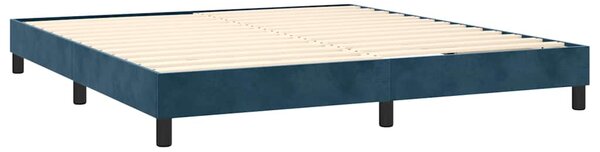 Krevet box spring s madracem LED tamnoplavi 180x200 cm baršun - Plava / 180 x 200 cm