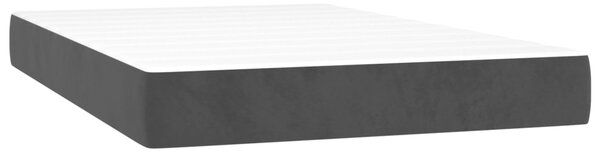 Krevet box spring s madracem LED crni 120 x 200 cm baršun - Crna / 120 x 200 cm