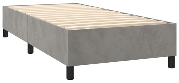 Box spring krevet s madracem svjetlosivi 80 x 200 cm baršunasti - Siva / 80 x 200 cm