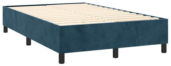 Krevet box spring s madracem LED tamnoplavi 120x200 cm baršun - Plava / 120 x 200 cm