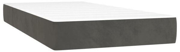 Krevet box spring s madracem LED tamnosivi 80 x 200 cm baršun - Siva / 80 x 200 cm
