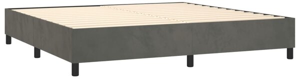 Krevet box spring s madracem LED tamnosivi 200x200 cm baršun - Siva / 200 x 200 cm
