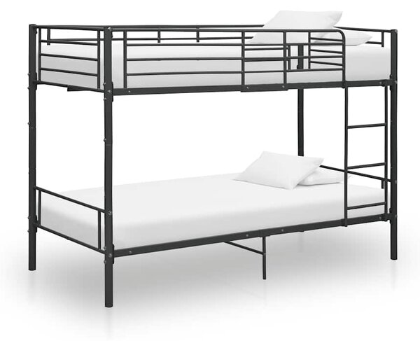 Krevet na kat crni metalni 90 x 200 cm - Crna / N/A