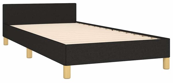 Okvir kreveta s uzglavljem bez madraca crni 90x200cm od tkanine - Crna / 90 x 200 cm