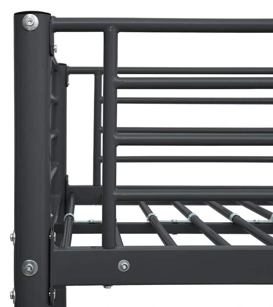 Krevet na kat crni metalni 90 x 200 cm - Crna / N/A
