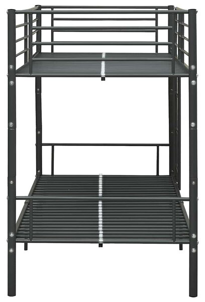 Krevet na kat crni metalni 90 x 200 cm - Crna / N/A