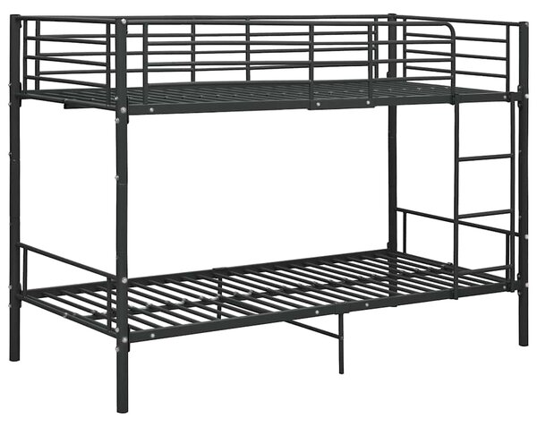 Krevet na kat crni metalni 90 x 200 cm - Crna / N/A