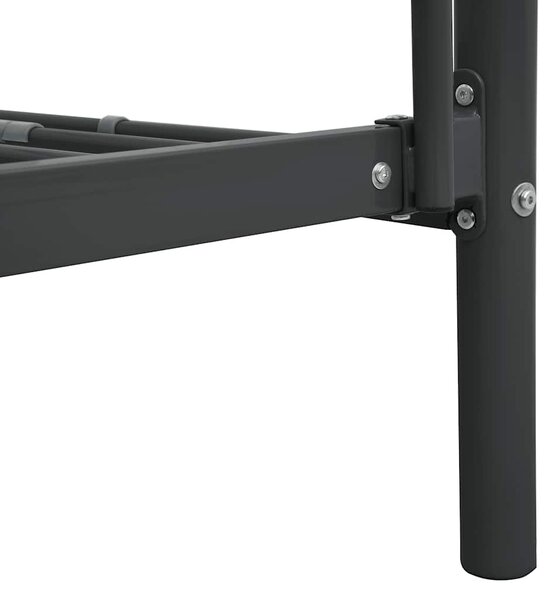Krevet na kat crni metalni 90 x 200 cm - Crna / N/A