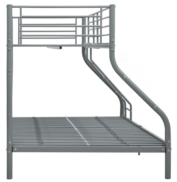 Okvir za krevet na kat sivi metalni 140 x 200 / 90 x 200 cm - Siva / N/A
