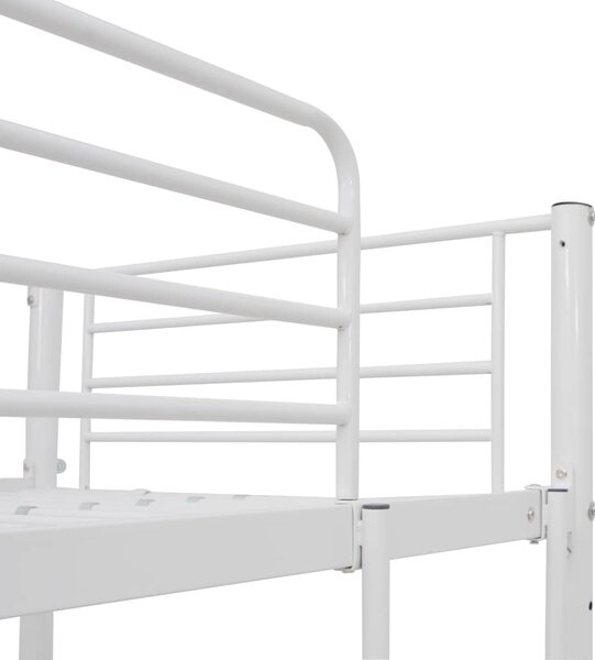 Krevet na kat sa stolićima u okviru bijeli metalni 90 x 200 cm - Bijela / 90 x 200 cm