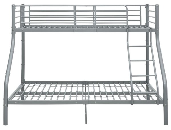Okvir za krevet na kat sivi metalni 140 x 200 / 90 x 200 cm - Siva / N/A