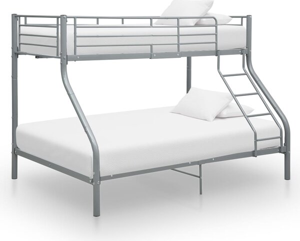 Okvir za krevet na kat sivi metalni 140 x 200 / 90 x 200 cm - Siva / N/A