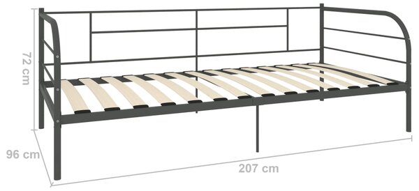 Okvir za dnevni ležaj sivi metalni 90 x 200 cm - Siva / 90 x 200 cm