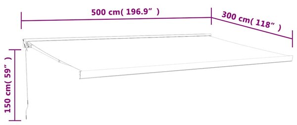 Tenda na uvlačenje antracit 5 x 3 m od tkanine i aluminija - Antracitno siva / 5 x 3 m