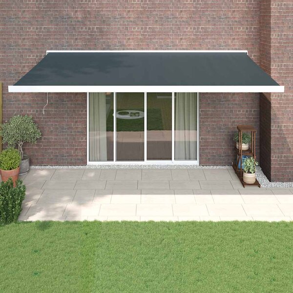 Tenda na uvlačenje antracit 5 x 3 m od tkanine i aluminija - Antracitno siva / 5 x 3 m