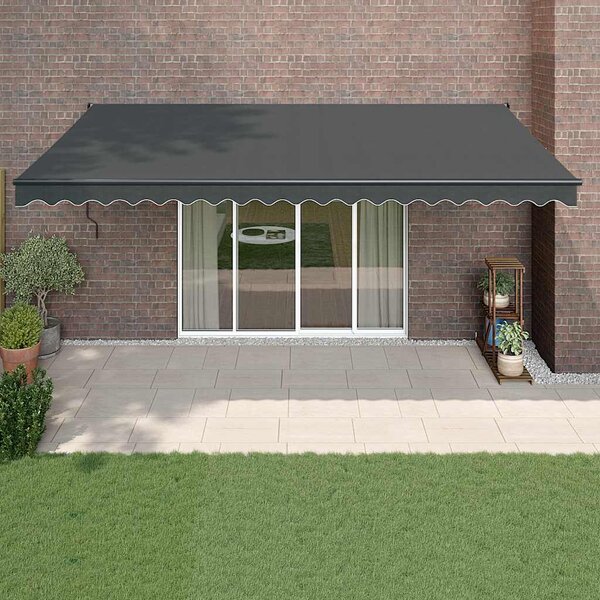 Tenda na uvlačenje antracit 5 x 3 m od tkanine i aluminija - Antracitno siva / 5 x 3 m