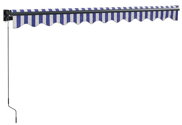 Tenda na uvlačenje plavo-bijela 3 x 2,5 m tkanina i aluminij - Plava / 3 x 2.5 m