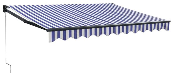 Tenda na uvlačenje plavo-bijela 3 x 2,5 m tkanina i aluminij - Plava / 3 x 2.5 m