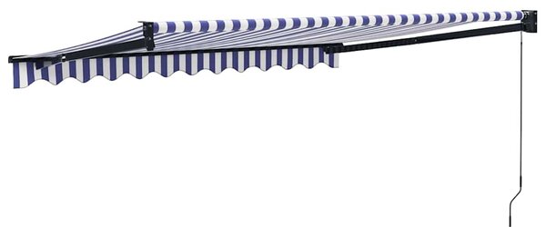 Tenda na uvlačenje plavo-bijela 3 x 2,5 m tkanina i aluminij - Plava / 3 x 2.5 m