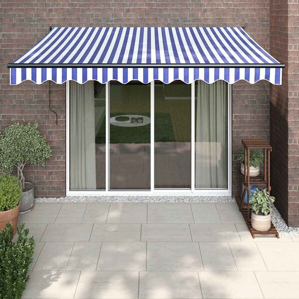 Tenda na uvlačenje plavo-bijela 3 x 2,5 m tkanina i aluminij - Plava / 3 x 2.5 m