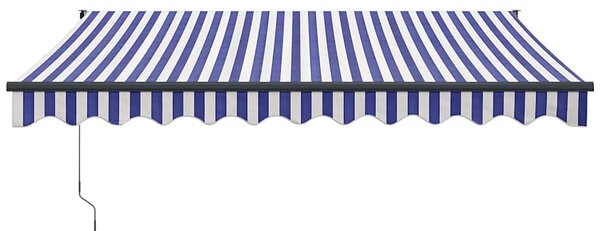Tenda na uvlačenje plavo-bijela 3 x 2,5 m tkanina i aluminij - Plava / 3 x 2.5 m
